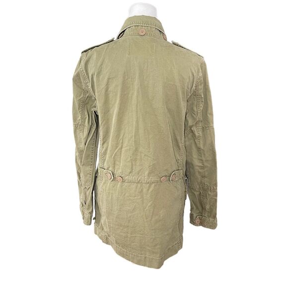 J.Crew Small Boyfriend Fatigue Jacket Army Green Full Zip VTG Utility - Picture 11 of 14